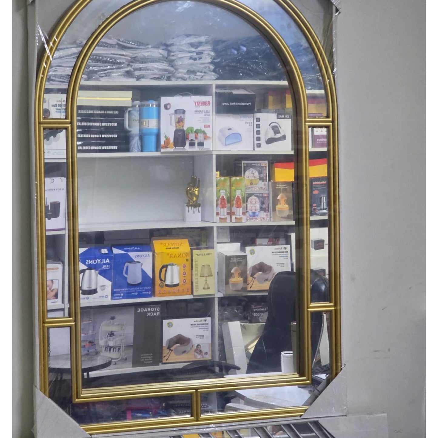 Arched Gold Frame Decorative Wall Mirror