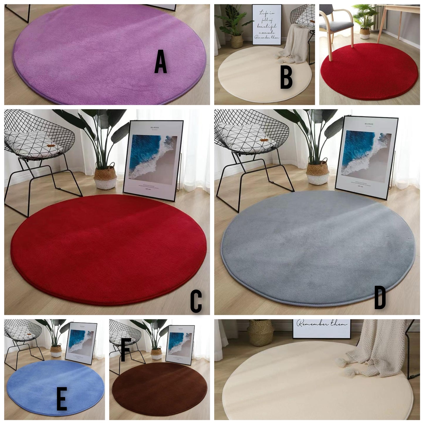 Round Soft Fleece Anti Slip Carpet