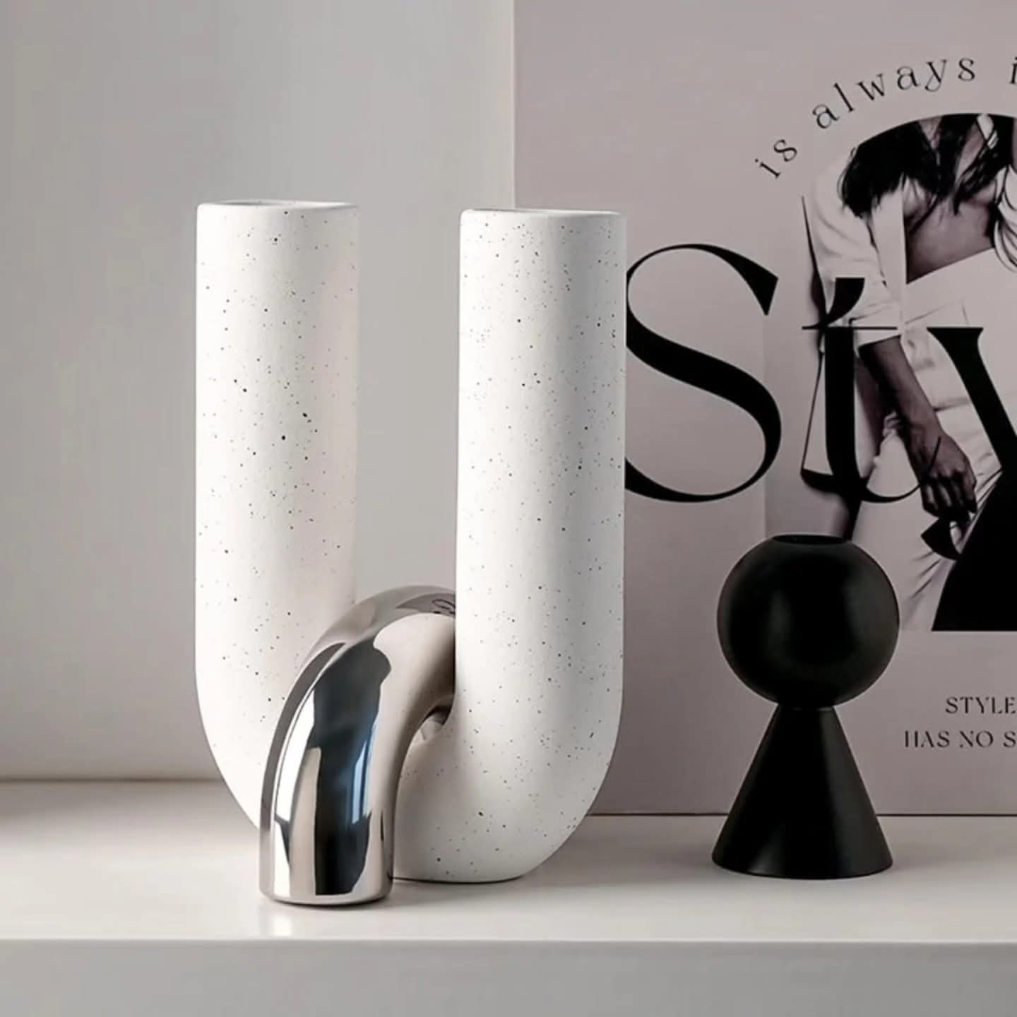 U Shape Ceramic Vase