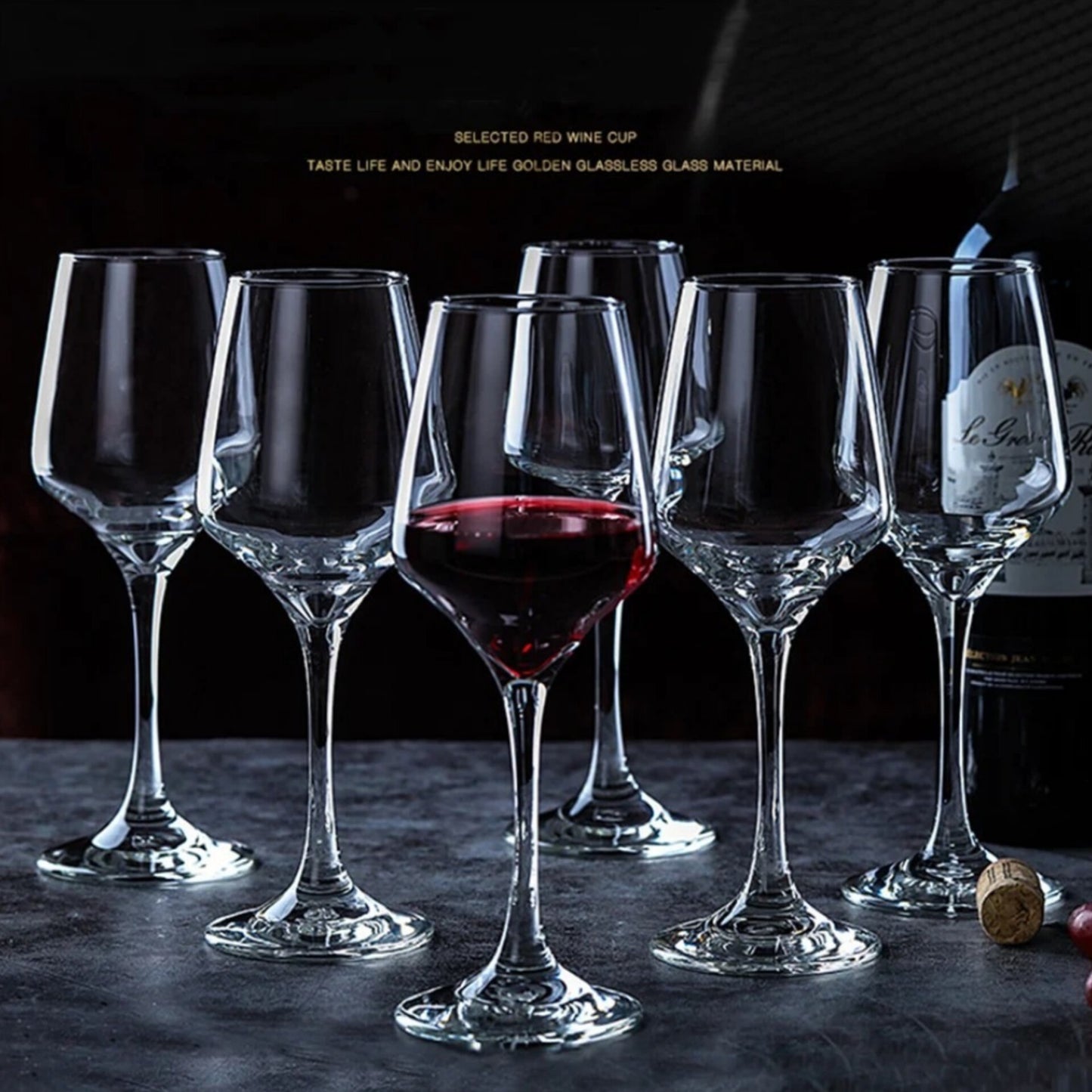 6 Piece stemmed wine glass set