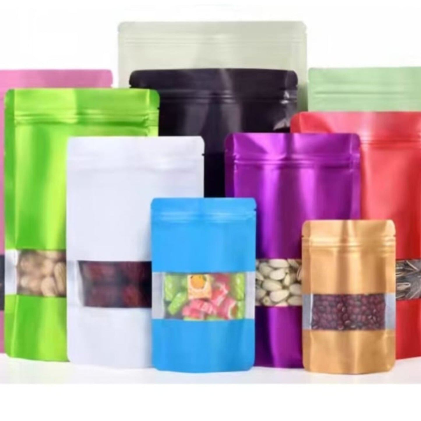 50 pcs stand up pouches with ziplock