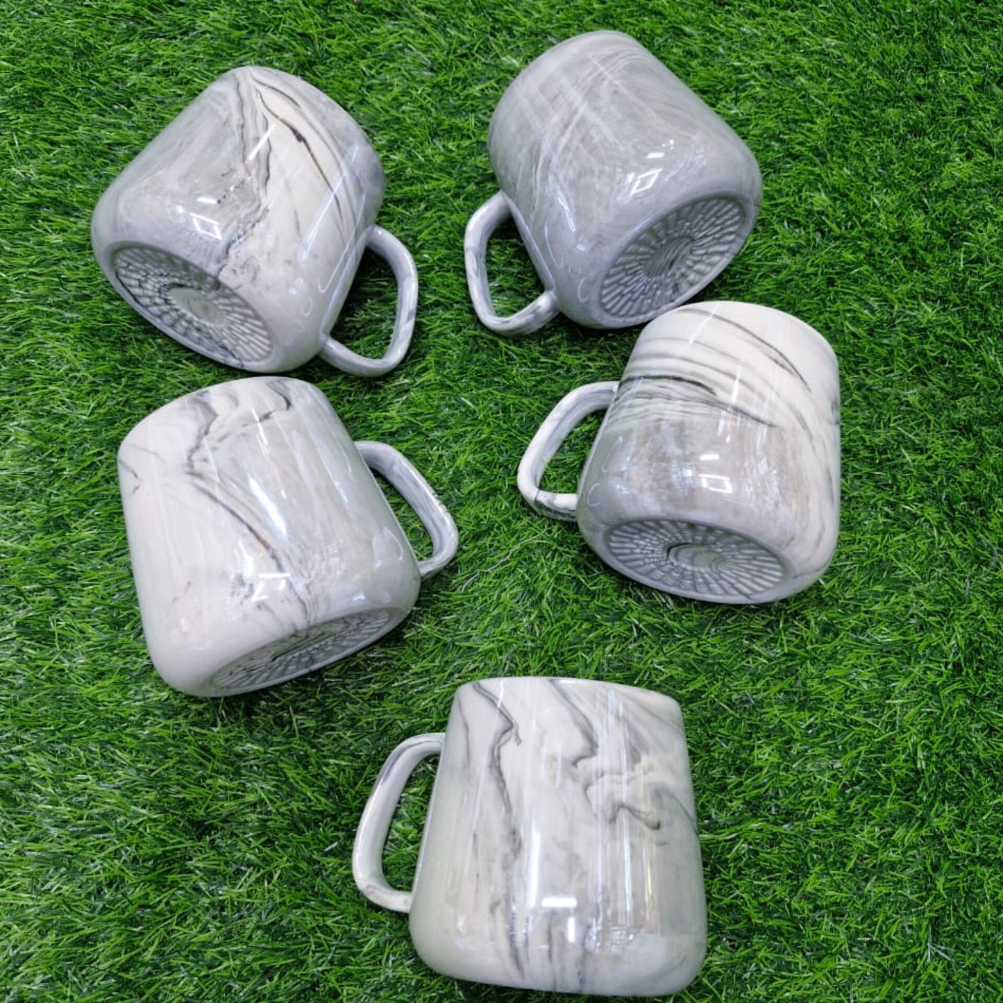 6Pc Marble mugs