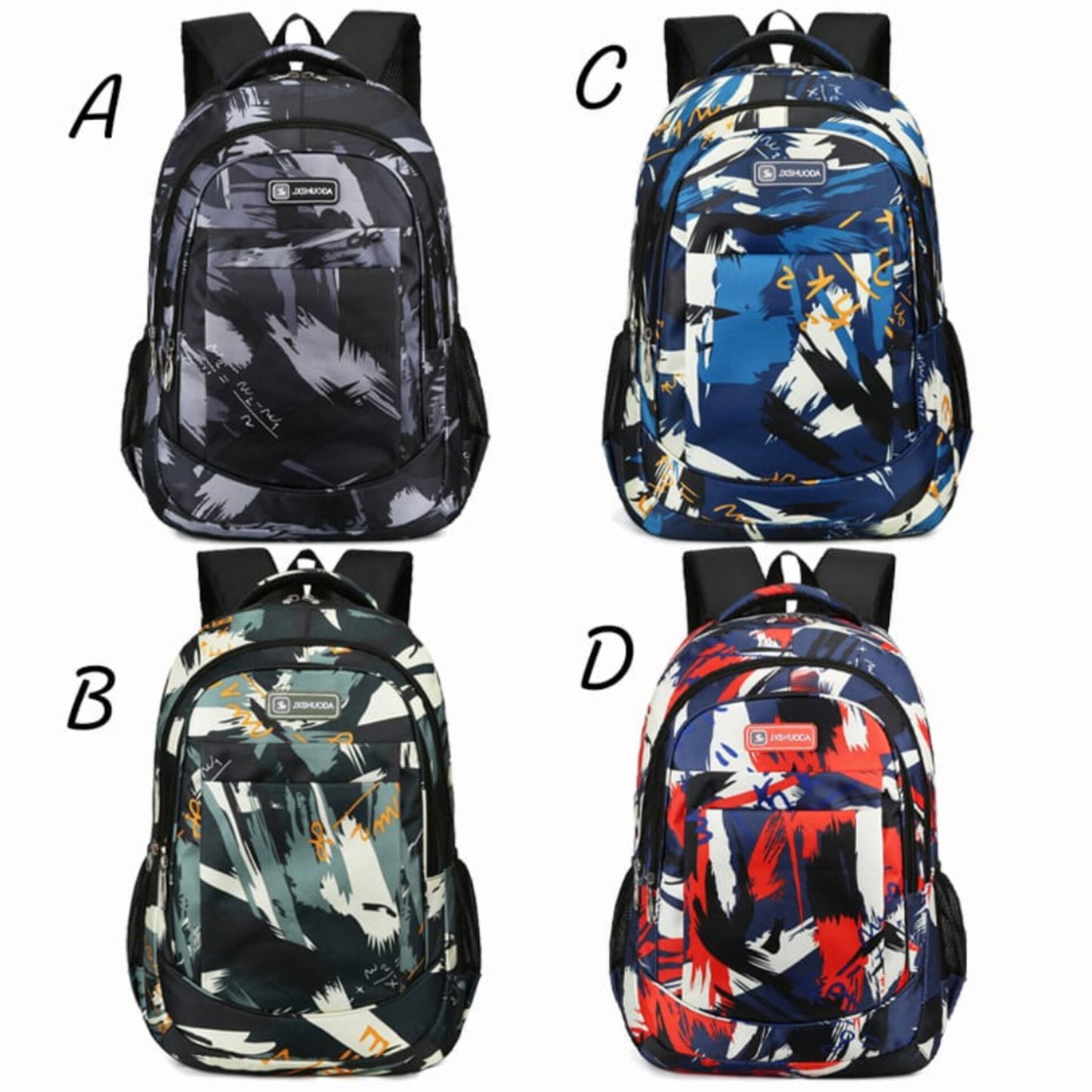 Schools Backpack With Geometric Pattern