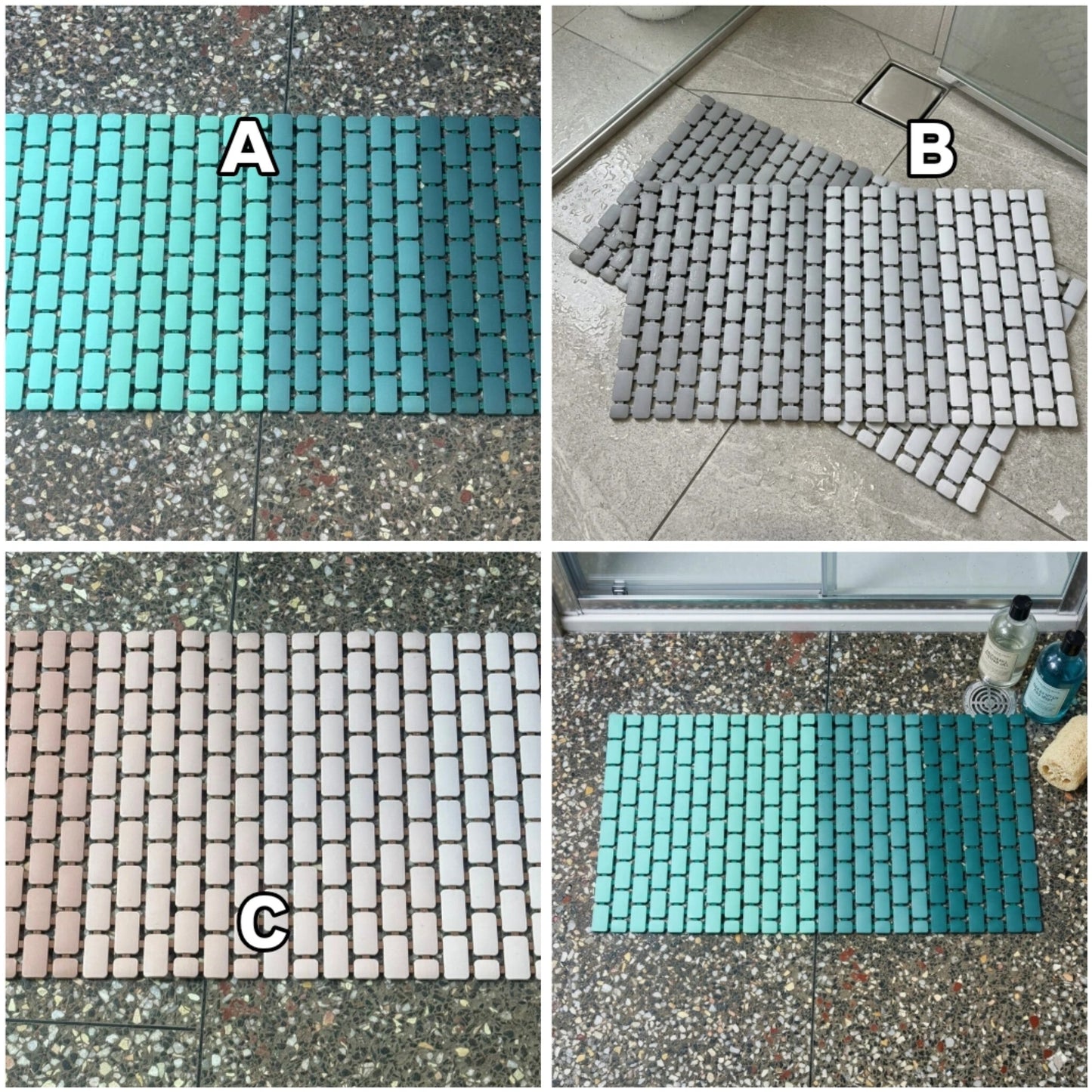 Non Slip Slotted Bathroom Shower Mat