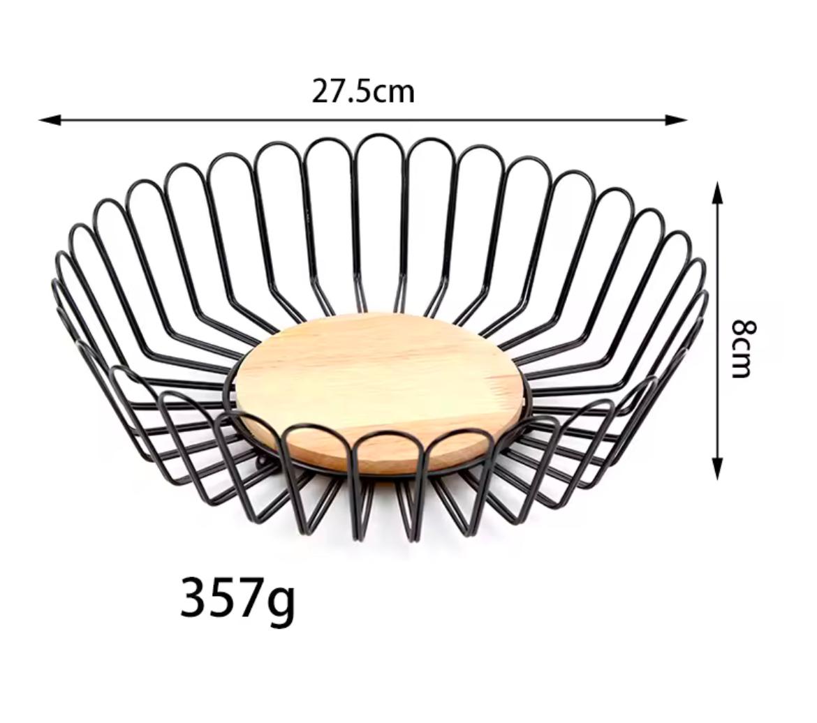 Metal fruit bowl basket round fruit plate