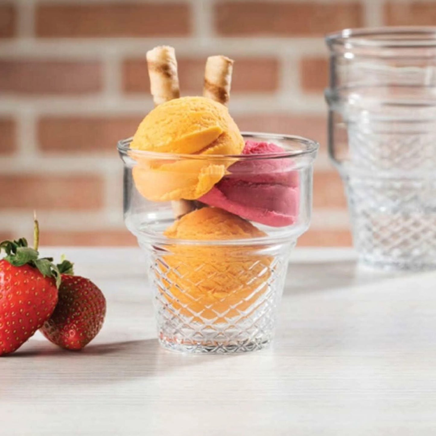 Set of 3 Ice Cream Cup Glasses