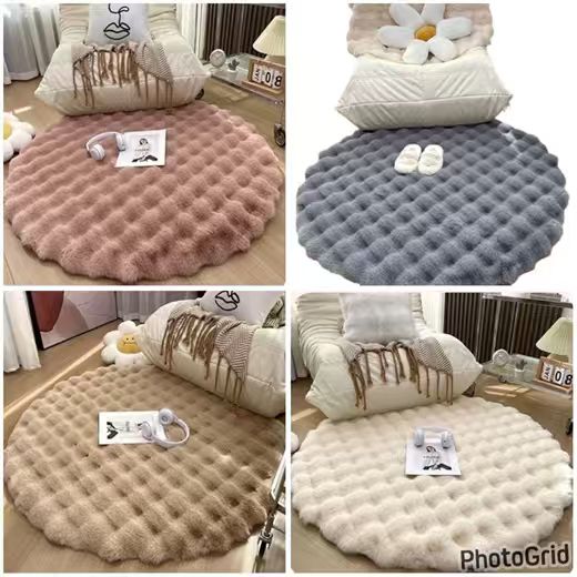 Super Soft Round Fluffy Plush Area Rug (60cm)
