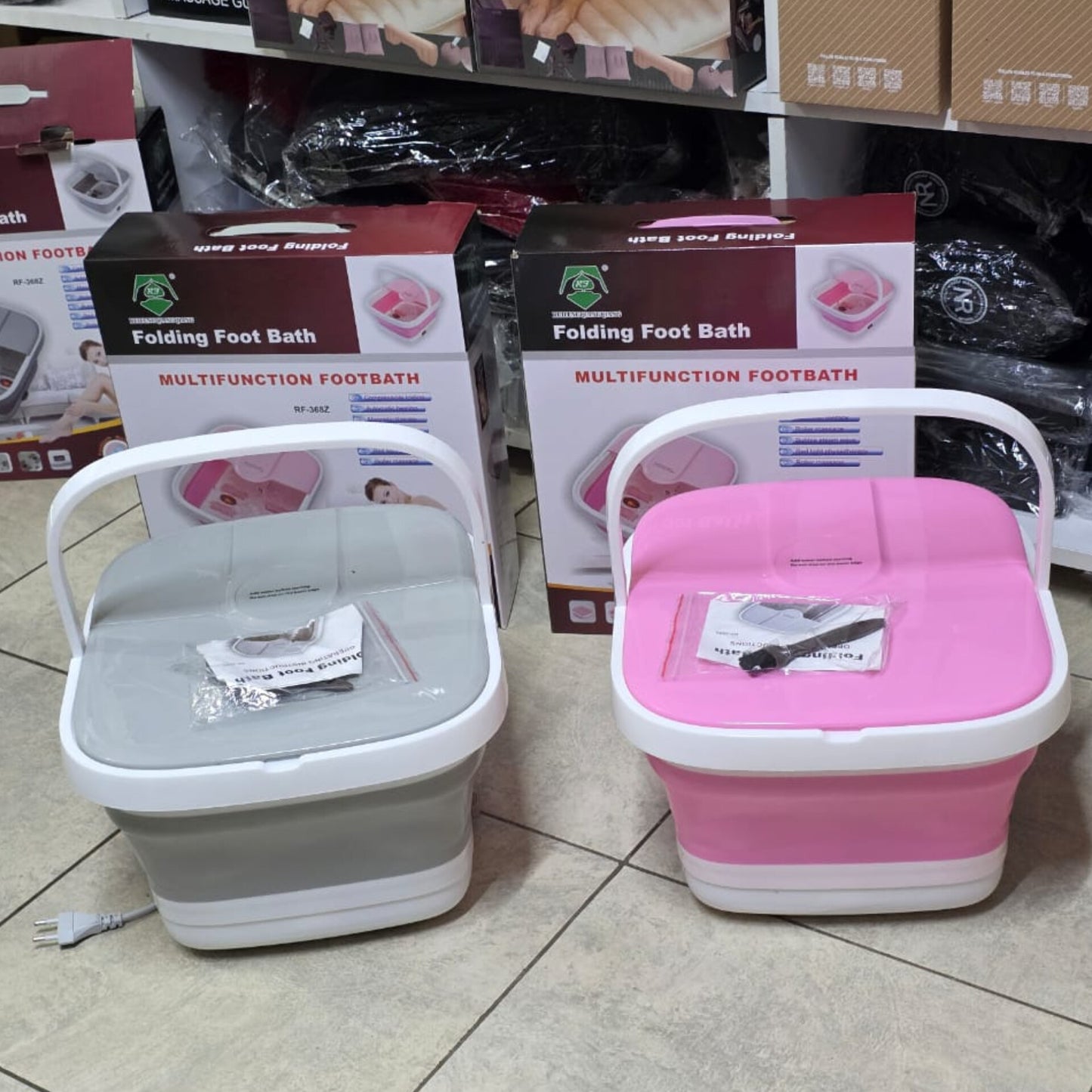Foldable electric foot massager basin