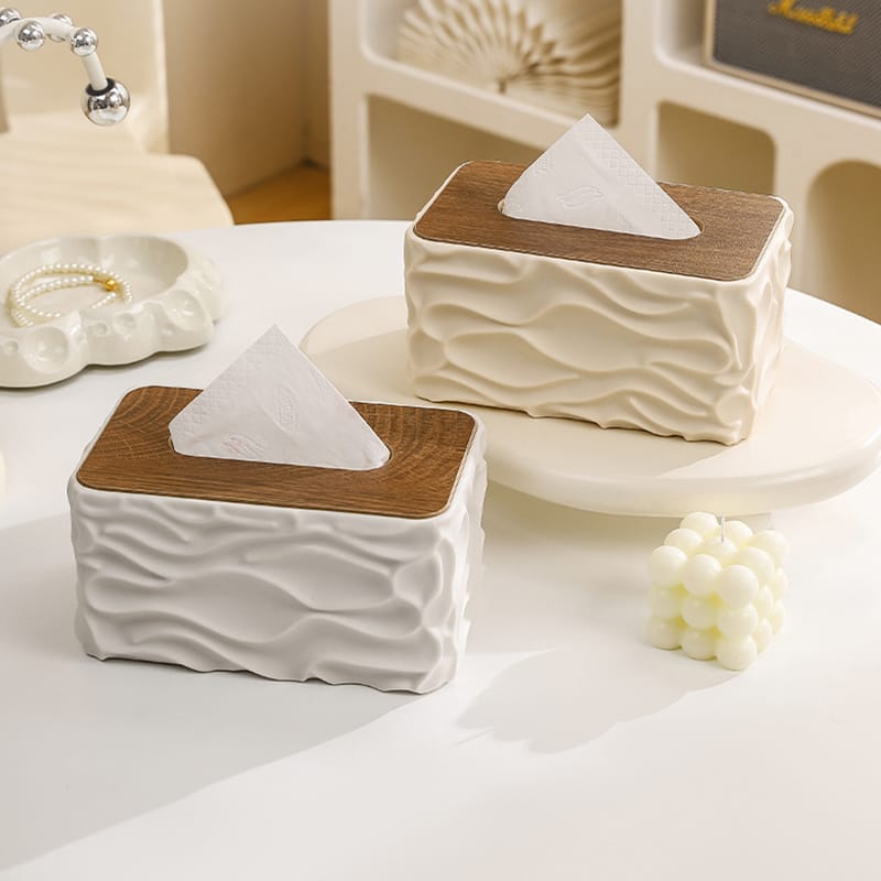 Textured Tissue Box and Serviette Holder
