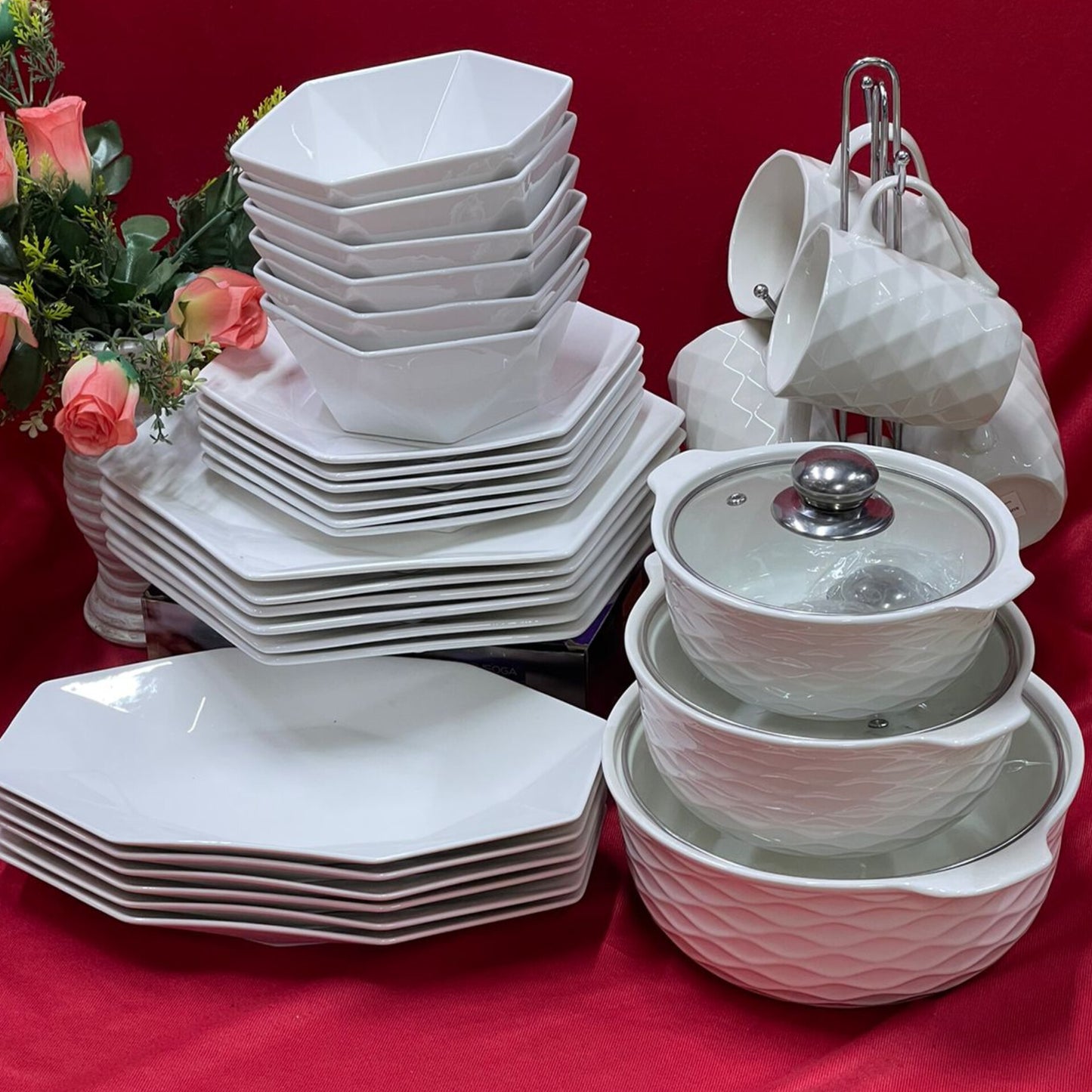 36Pcs Top Hexagonal Dinnerware Set