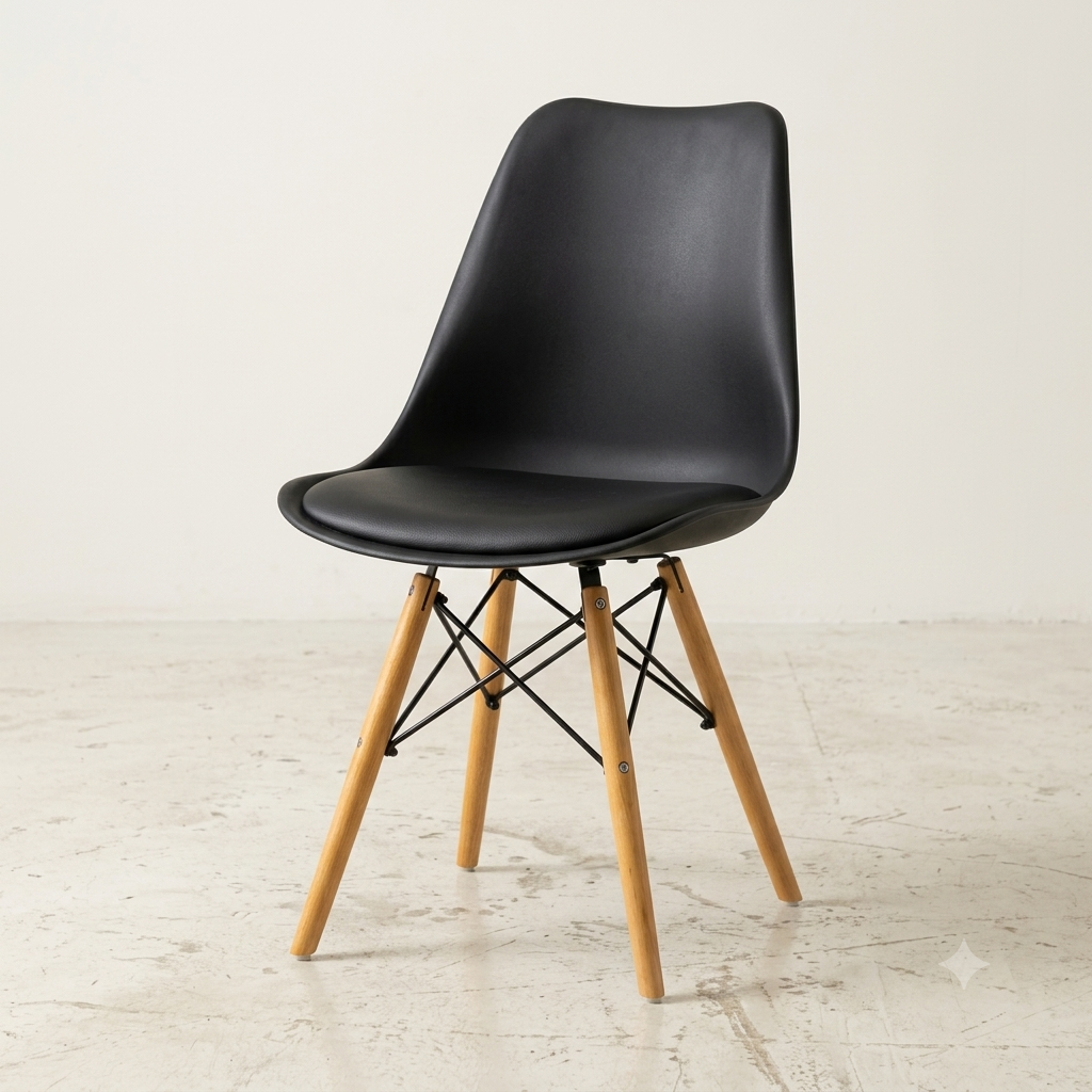 Padded Black Accent Chair