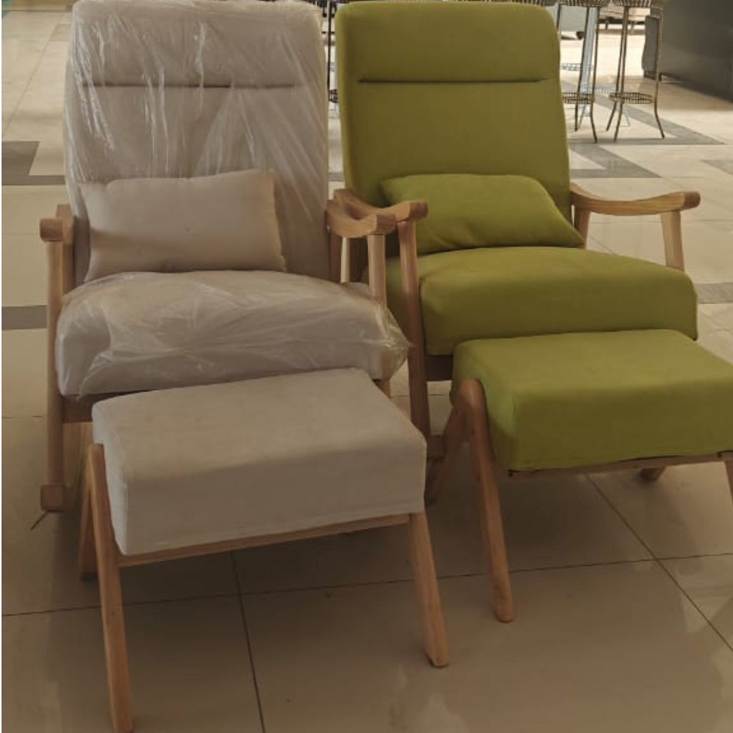 Rocking chair with Ottoman footrest