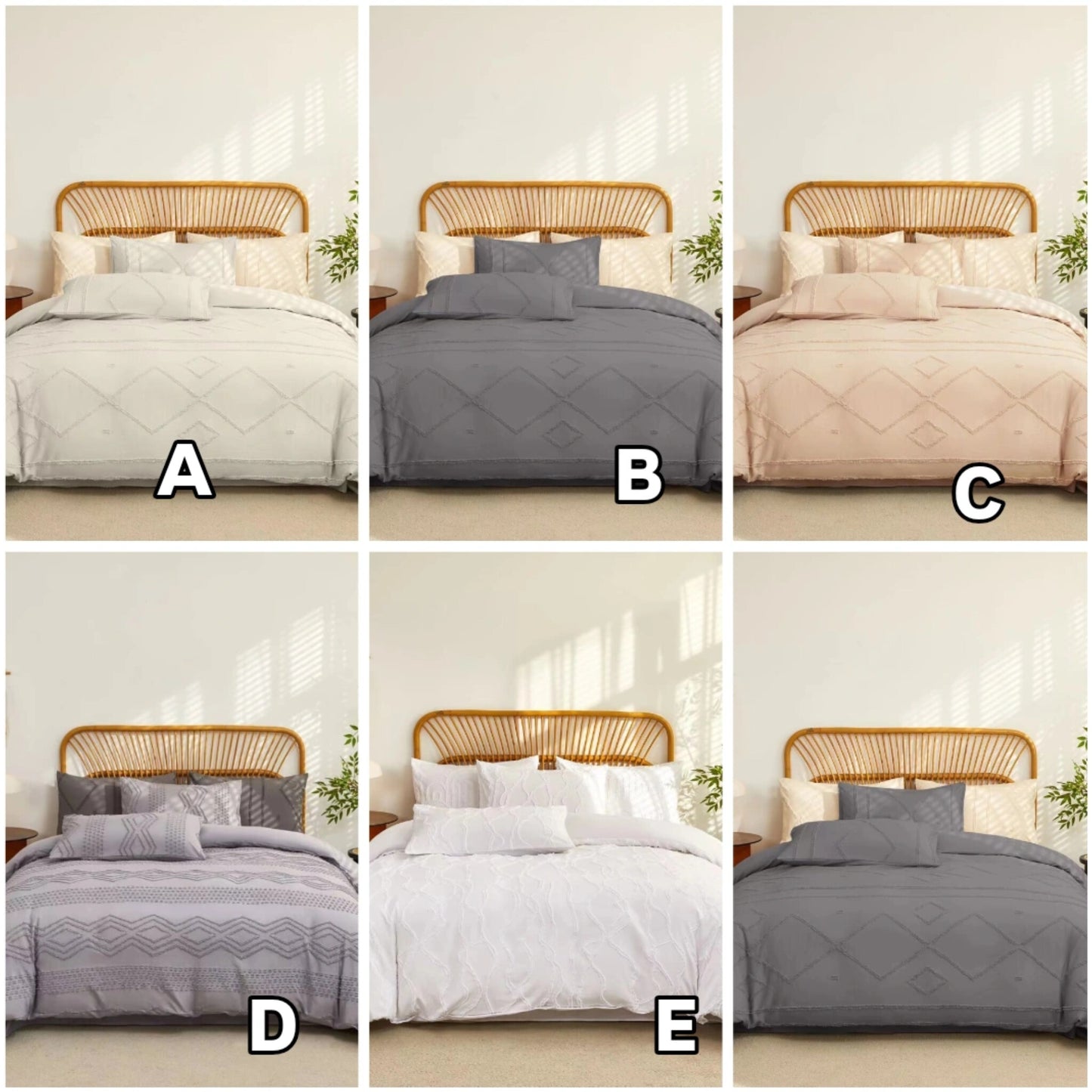 Tufted Geometric Duvet Cover Set