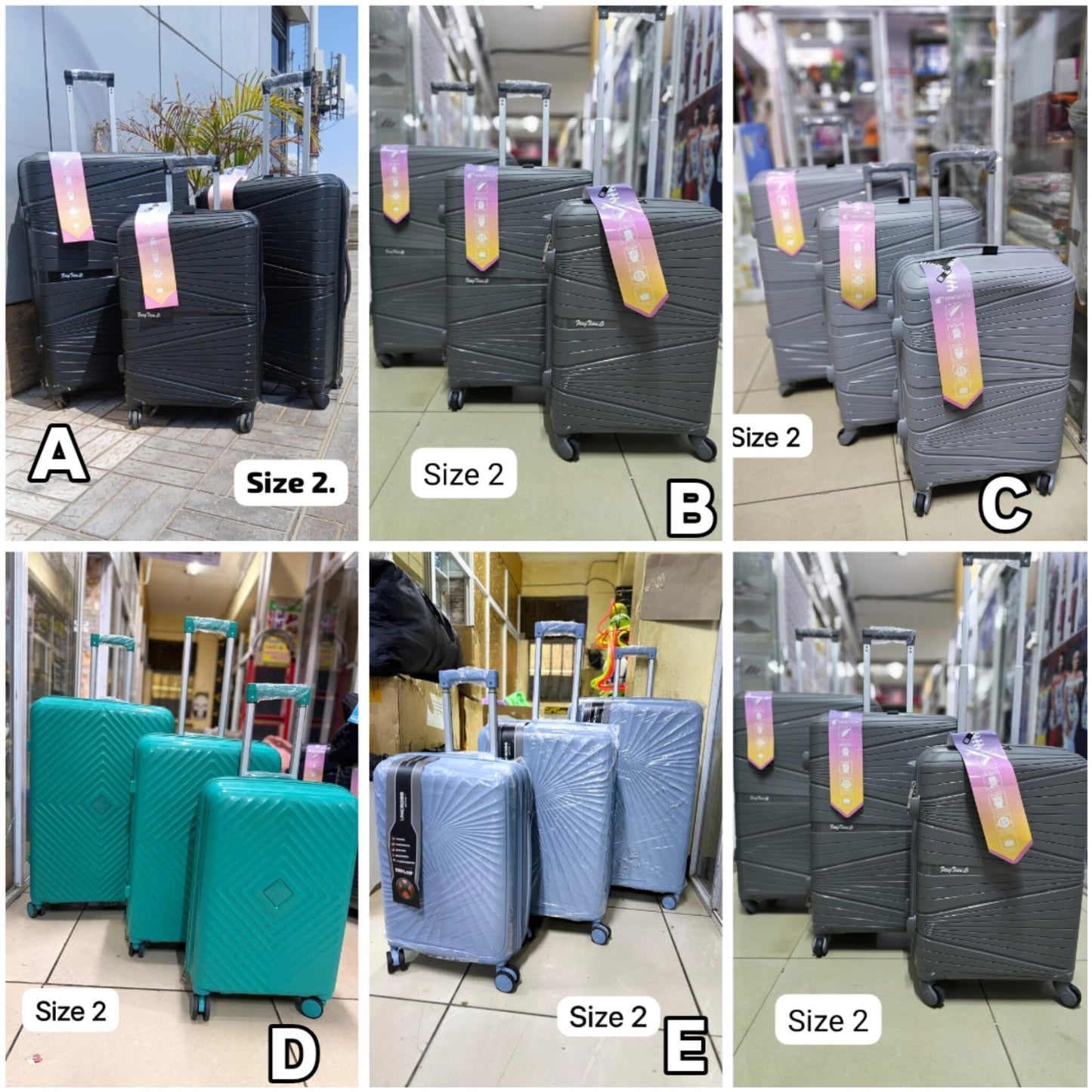 Unbreakable rubber suitcase Pp 3-in-1 suitcase set (size 2)