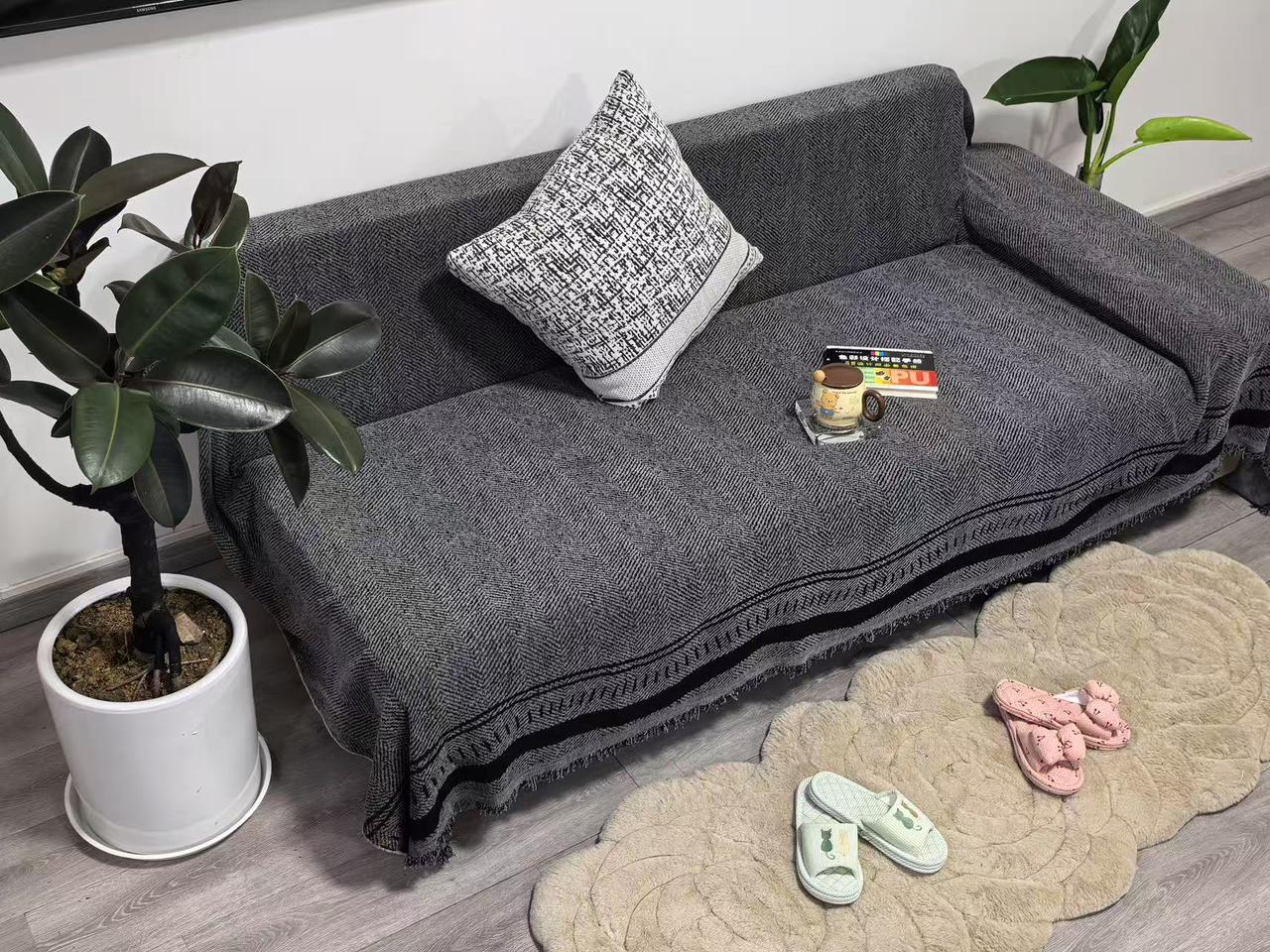 7-Seater Chenille Cotton Anti-Scratch Sofa Cover Set