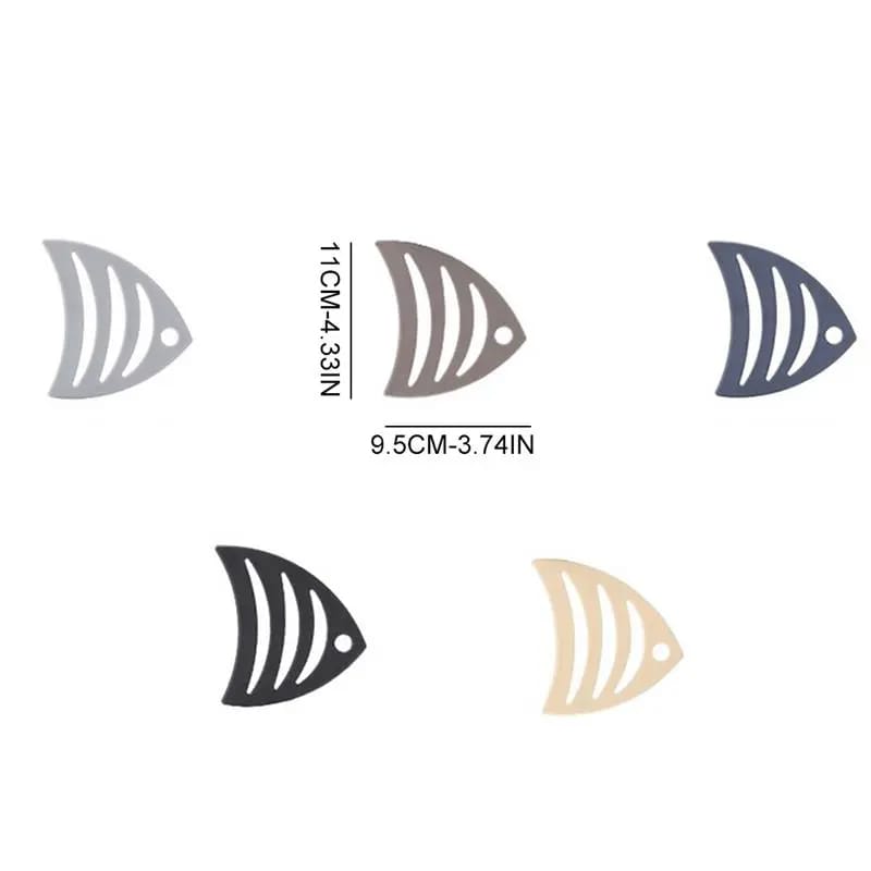 5 Piece Fish Shaped Silicone Coasters Trivet Set