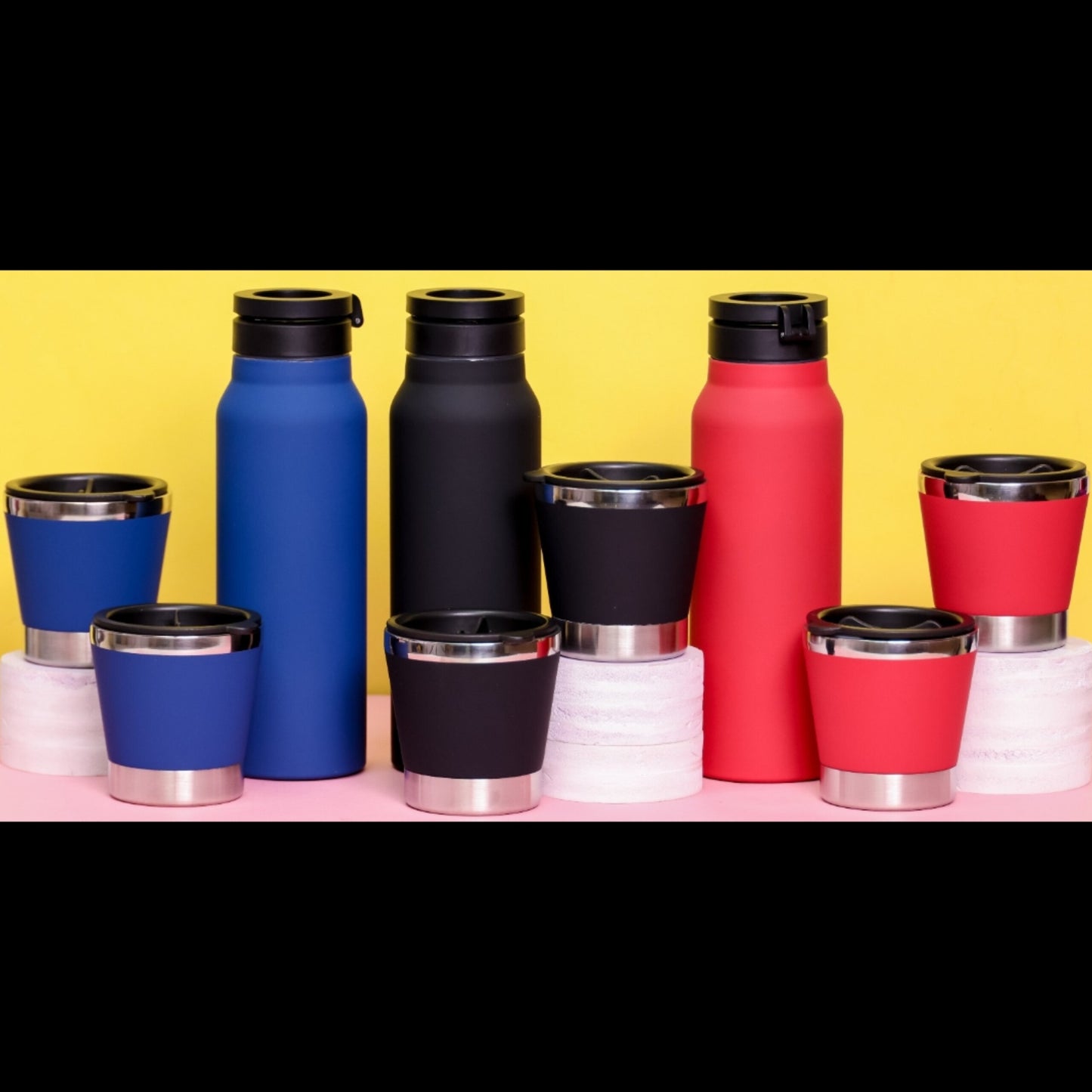 Premium Thermal Flask and Two Cup Gift Set