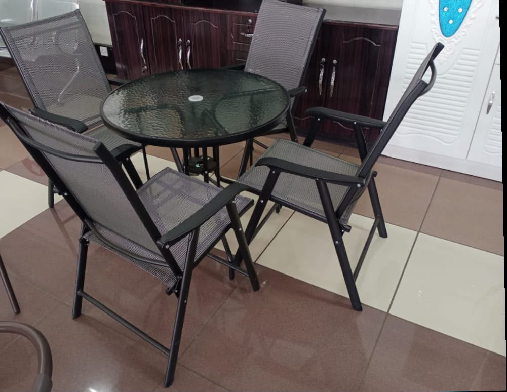 Outdoor Glass Dining Table Set