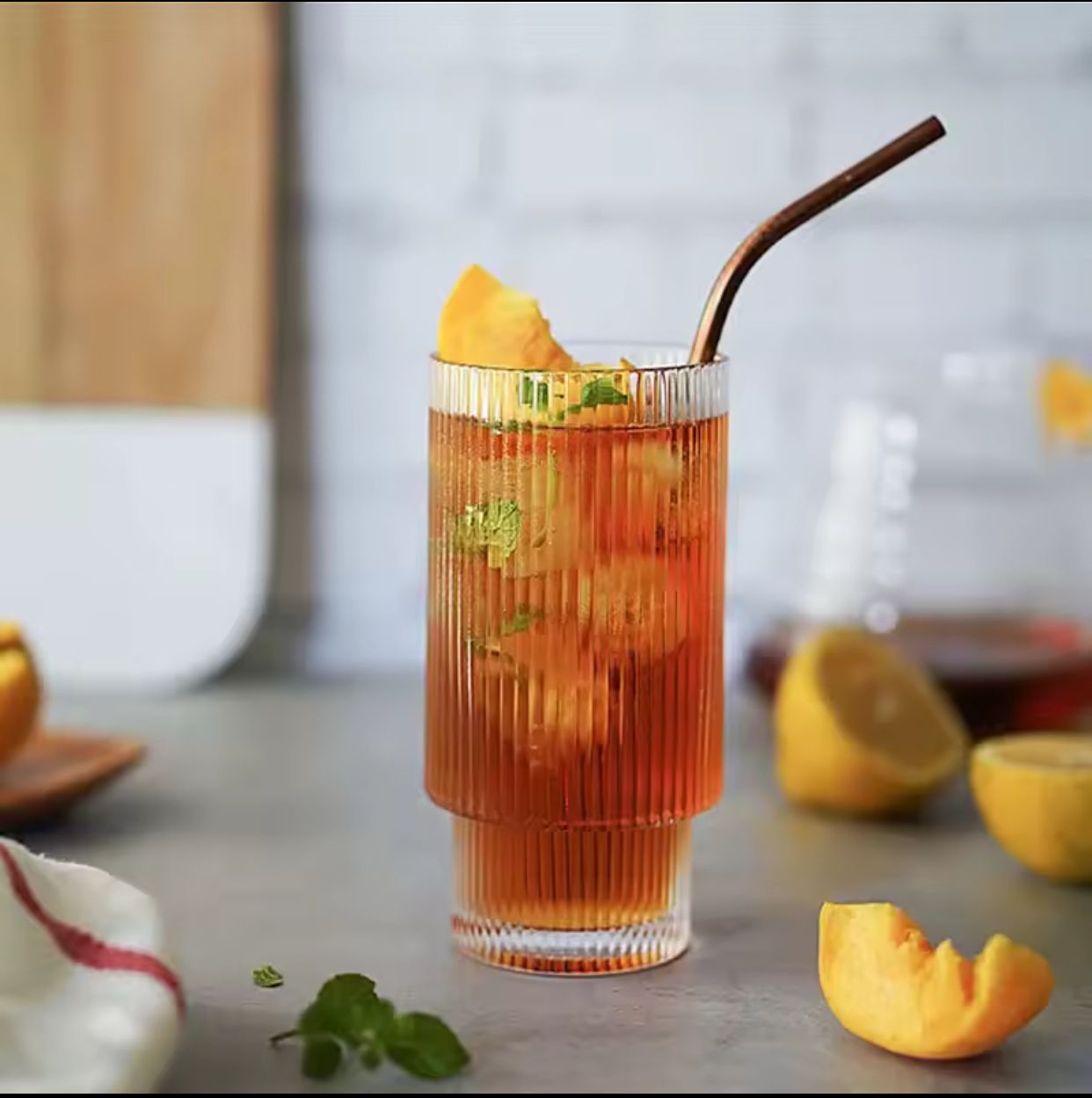 6Pc Elegance Ribbed Glasses