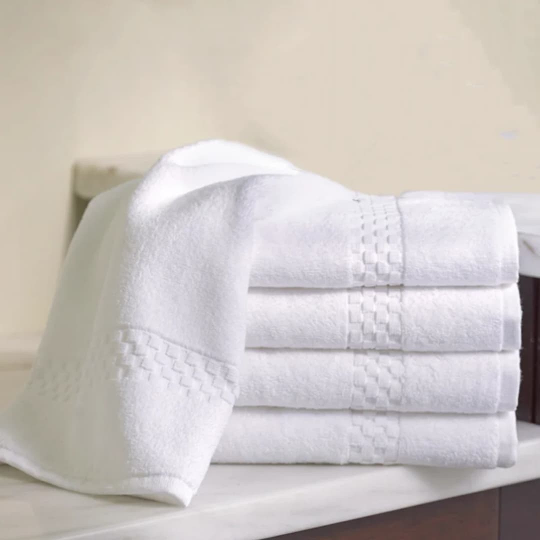 White Towel Floor Bathroom Mat