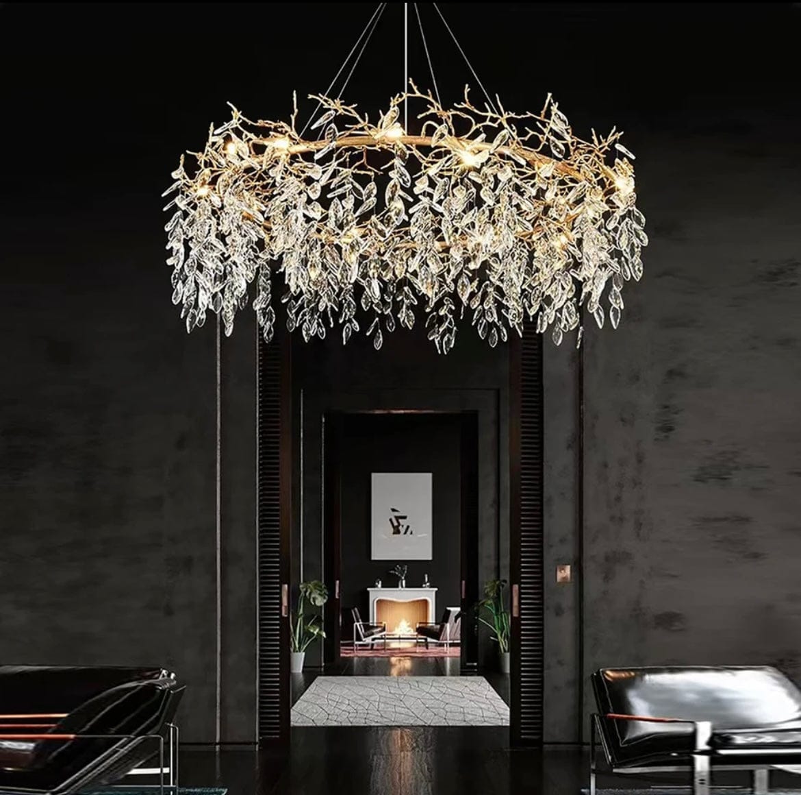 Crystal dandelion chandelier with 8 bulbs