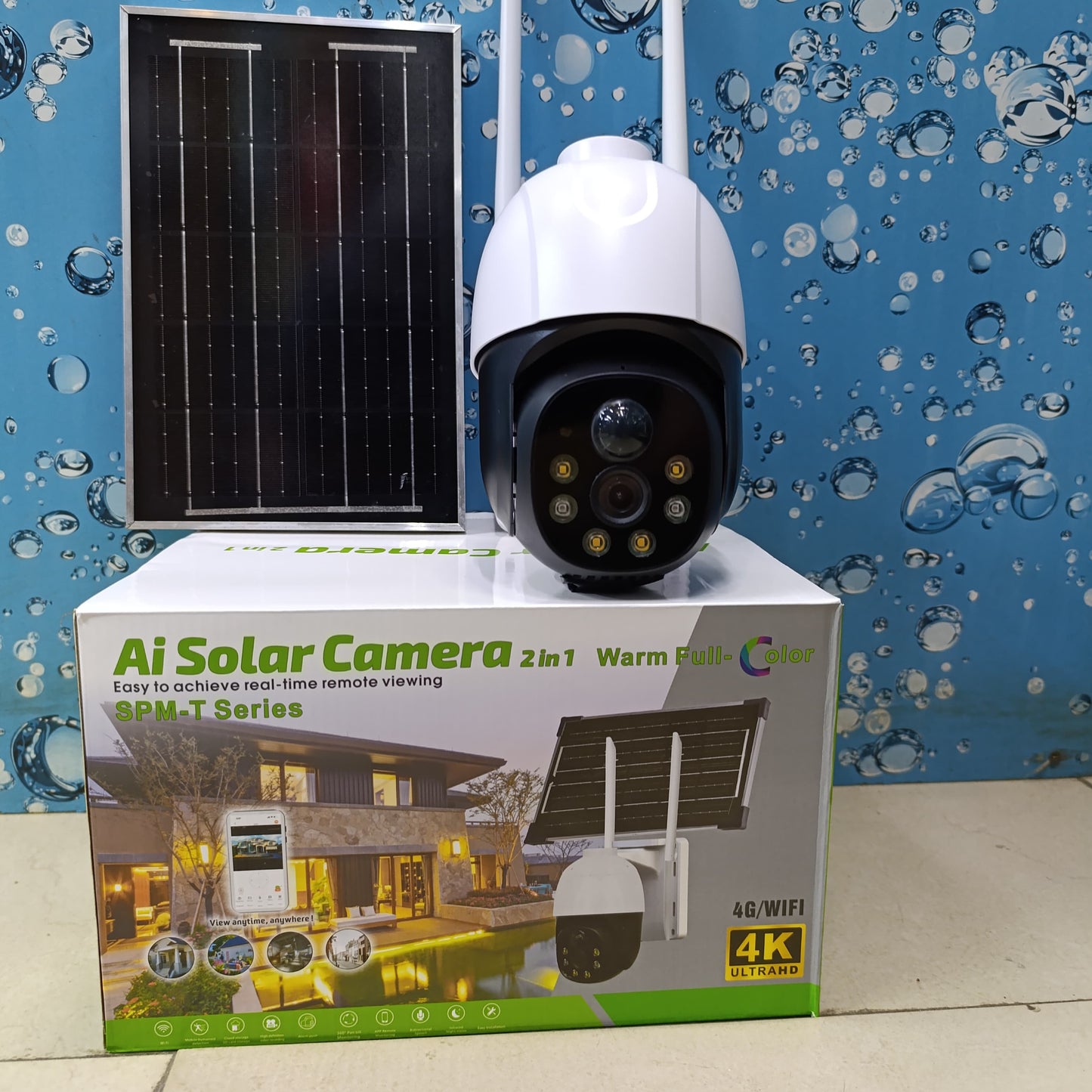 Ai 4K Solar 4G Camera Single Lens with Two way Audio, 360 Rotating