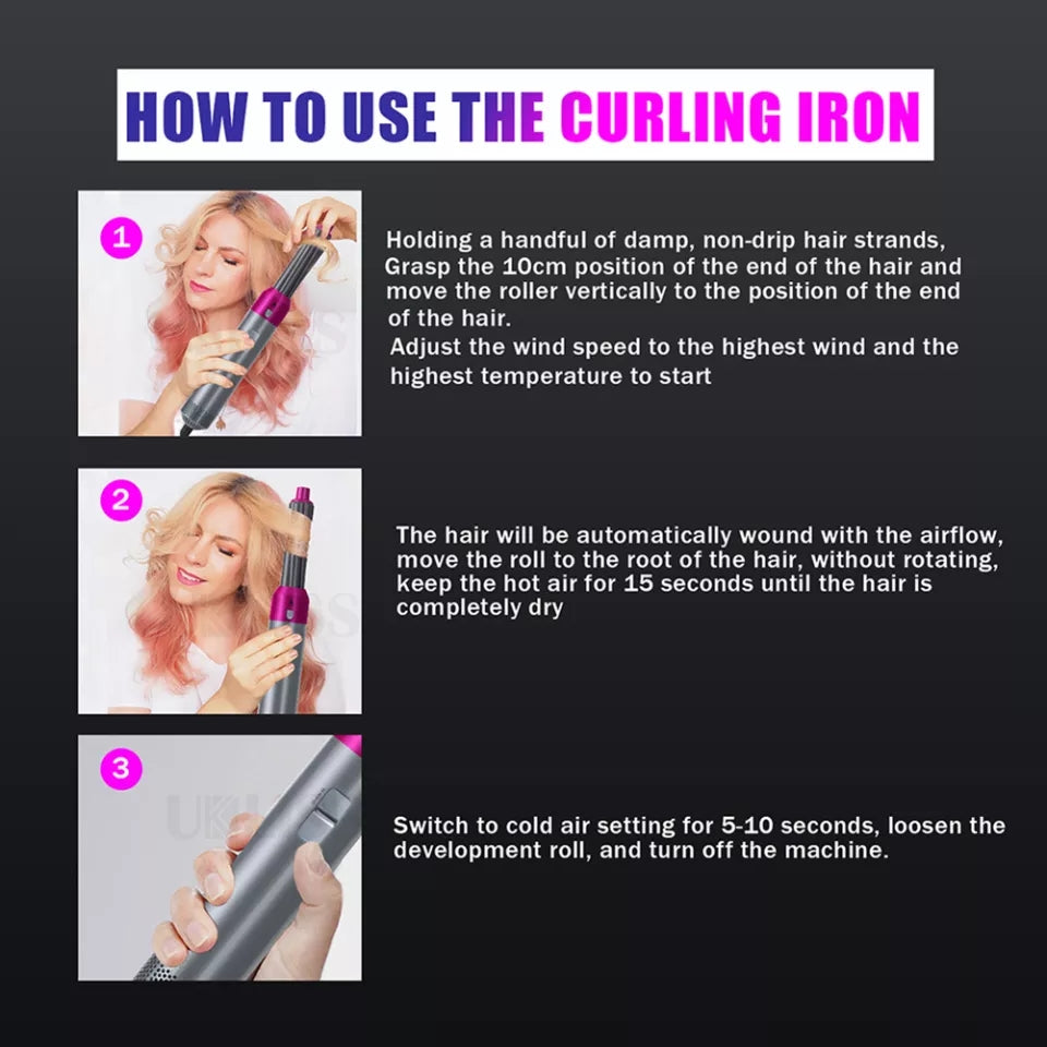 5 In 1 Hot Air Curling Tong Hair Styler Set