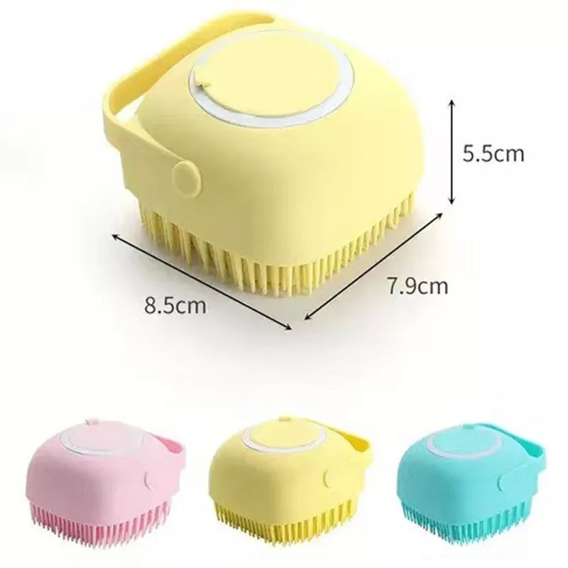 Silicone Soap Dispensing Bath Brush For Pets and Humans
