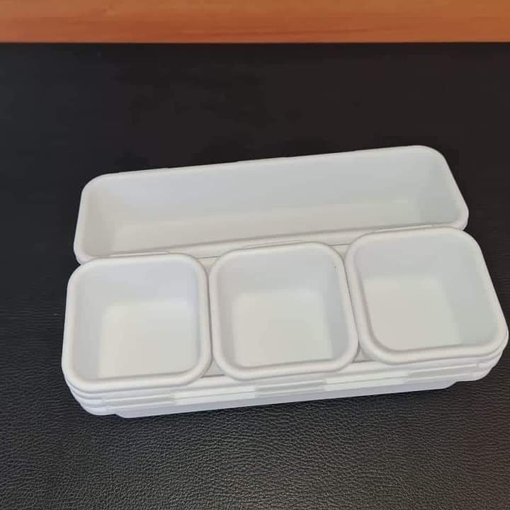 8 Piece Interlocking Modular Plastic Drawer Organizer Set