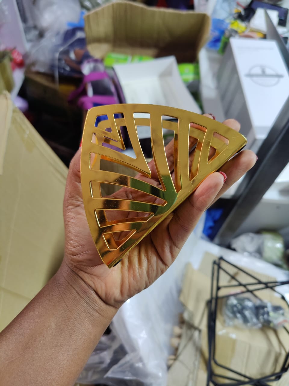 Gold Metal Serviette Napkin Holder