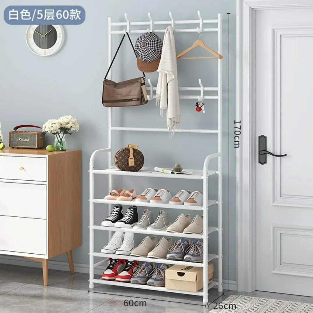 3 in 1 Entryway Coat Rack with Shoe Bench Tier