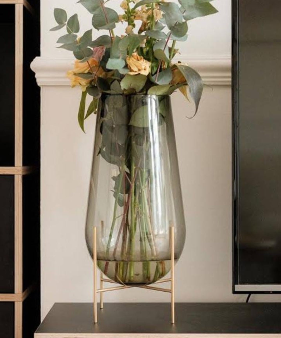 Dinosaur Egg Vase with Metallic Stand