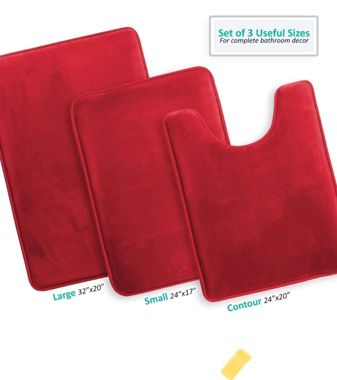 Memory Foam Bath Mat Set for Bathroom