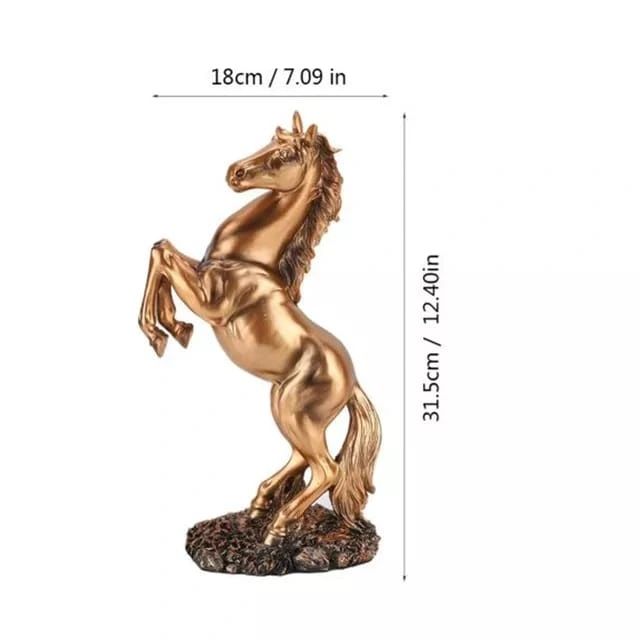 Golden Galloping Horse Tabletop Sculpture