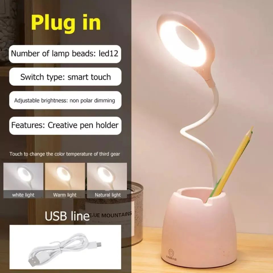 Rechargeable LED Desk Lamp with Organizer