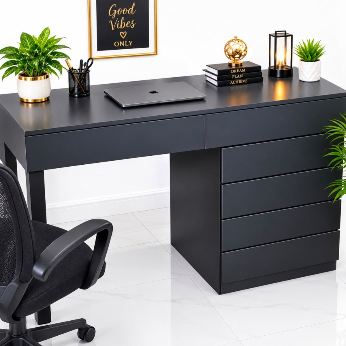 1.2m  Black Home Office Desk and Study Table