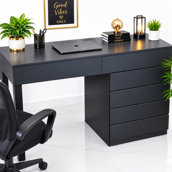 1.2m Black Home Office Desk And Study Table