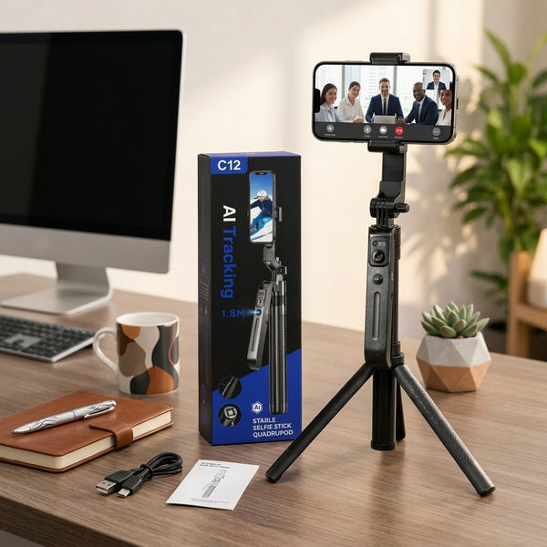 C12 AI Tracking Selfie Stick and Tripod Stand