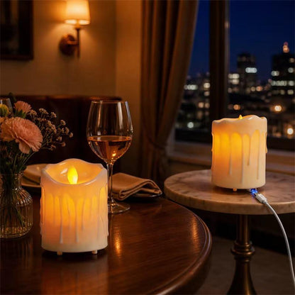 5 Pcs Set Christmas Rechargeable LED Candles with Remote