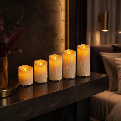 5 Pcs Set Christmas Rechargeable LED Candles with Remote