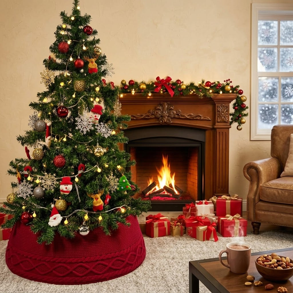 Knitted Christmas Tree Collar Skirt 72cm
