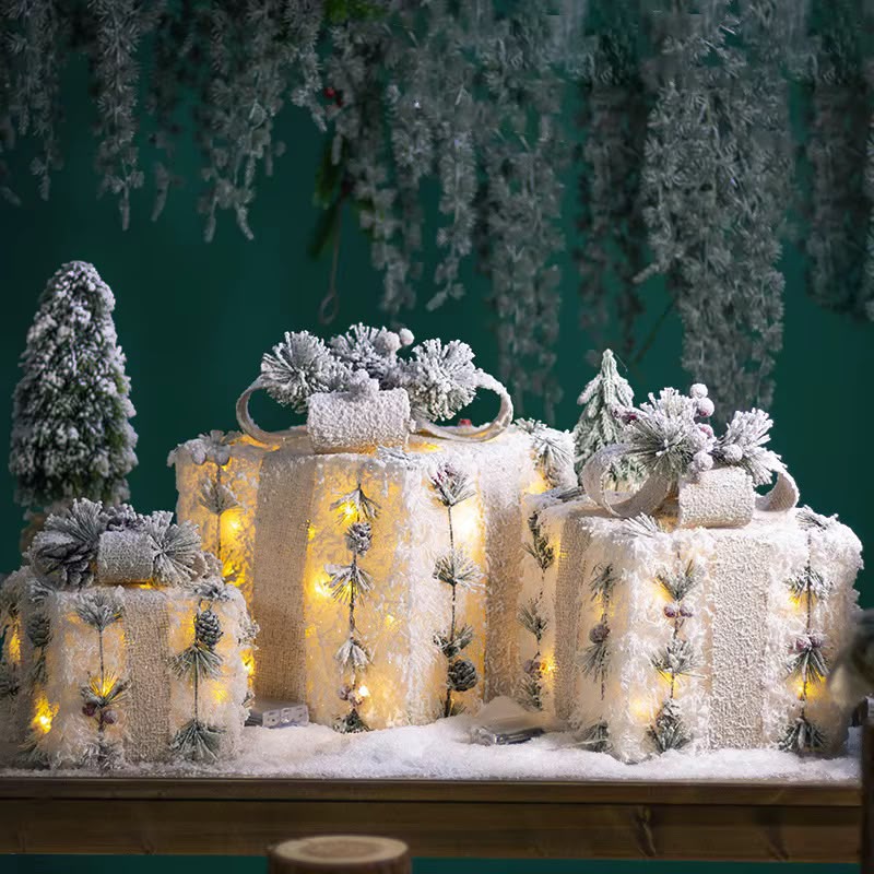 LED Christmas Gift Box Decorations Set