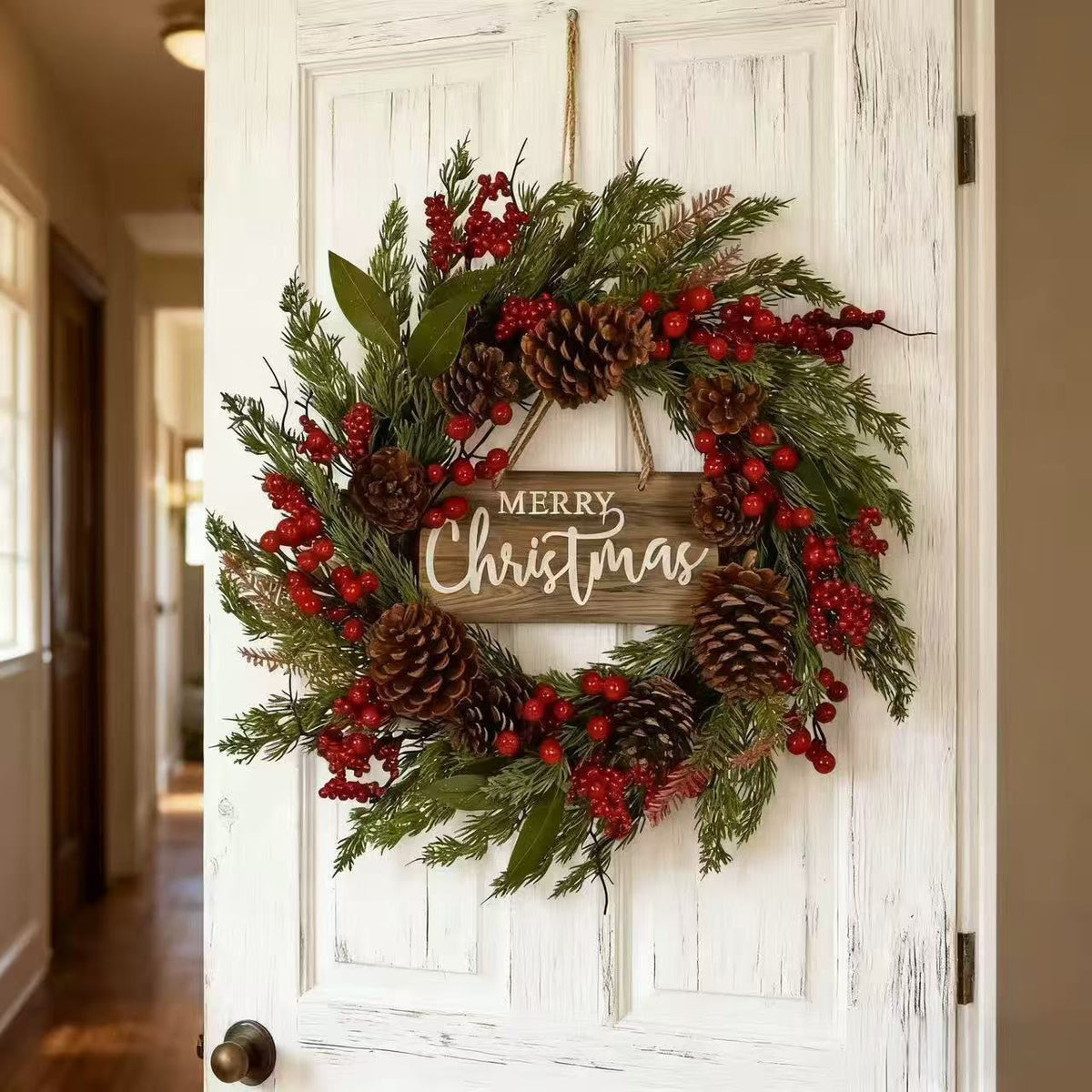 50cm Christmas Door Wreath Christmas Door Garland