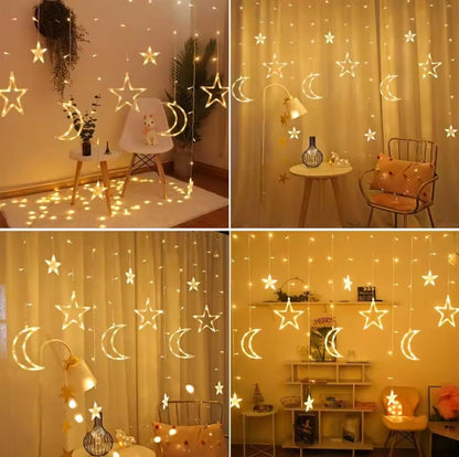 2M Moon and lamp Star LED Curtain Fairy  String Lights