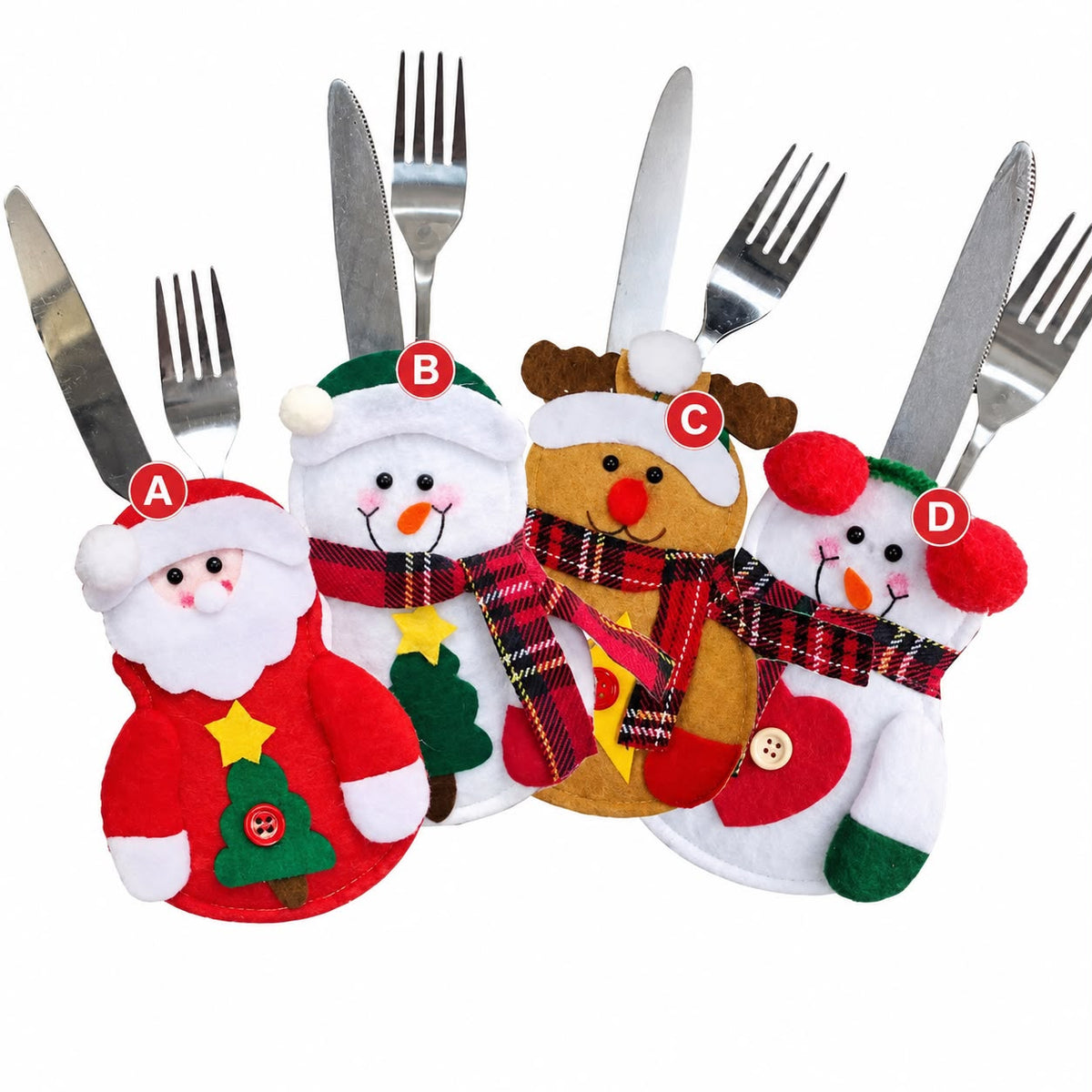6Pc Christmas Cutlery Holders