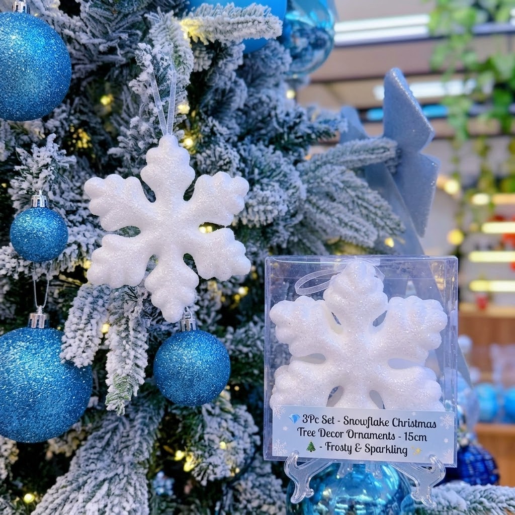 3Pc Set Snowflake Christmas Tree Decor Ornaments