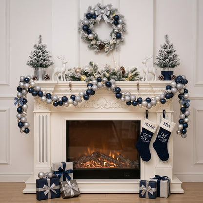 1.8m Blue and Silver Christmas Tree Decor Ball String Garland