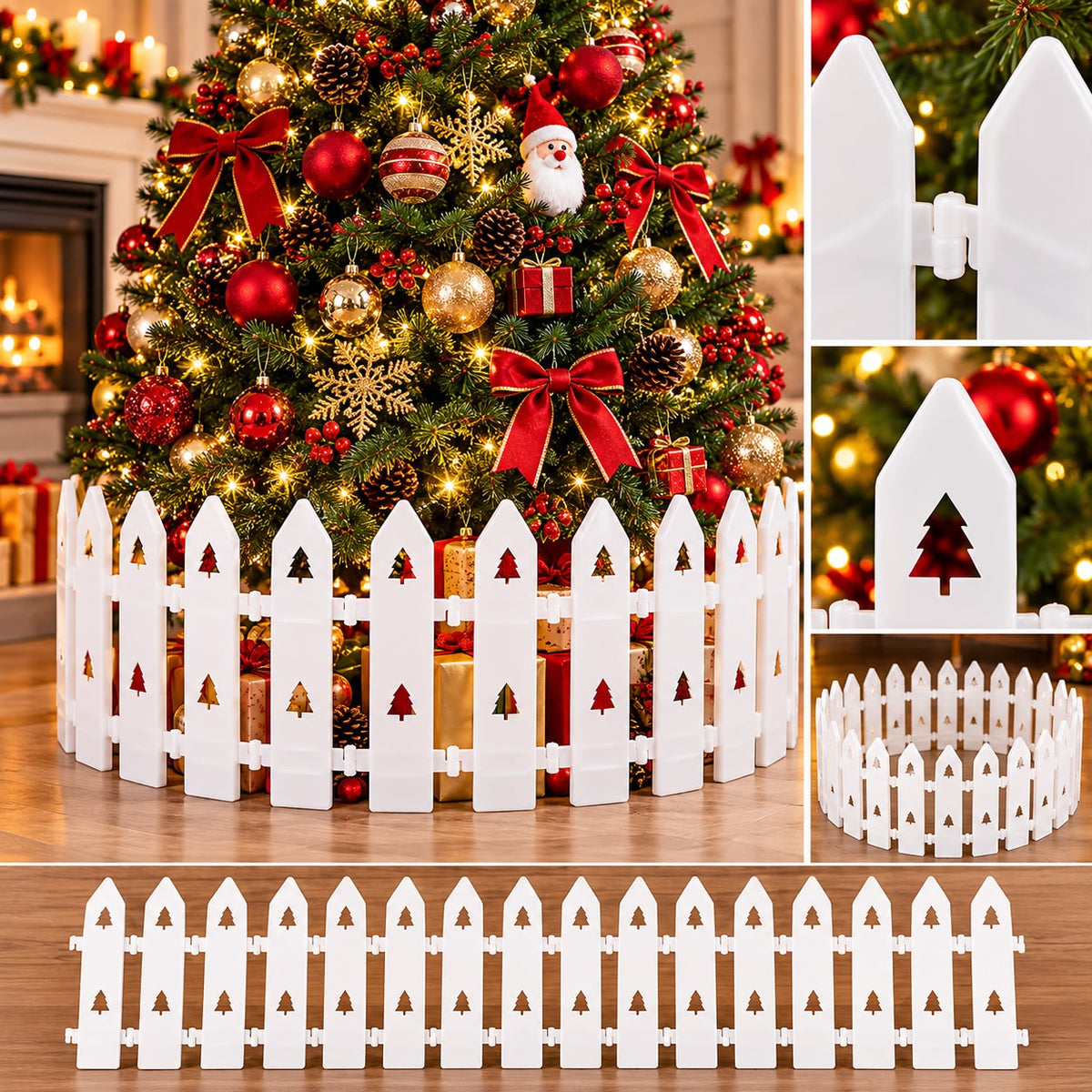 120cm White Christmas Tree Fence