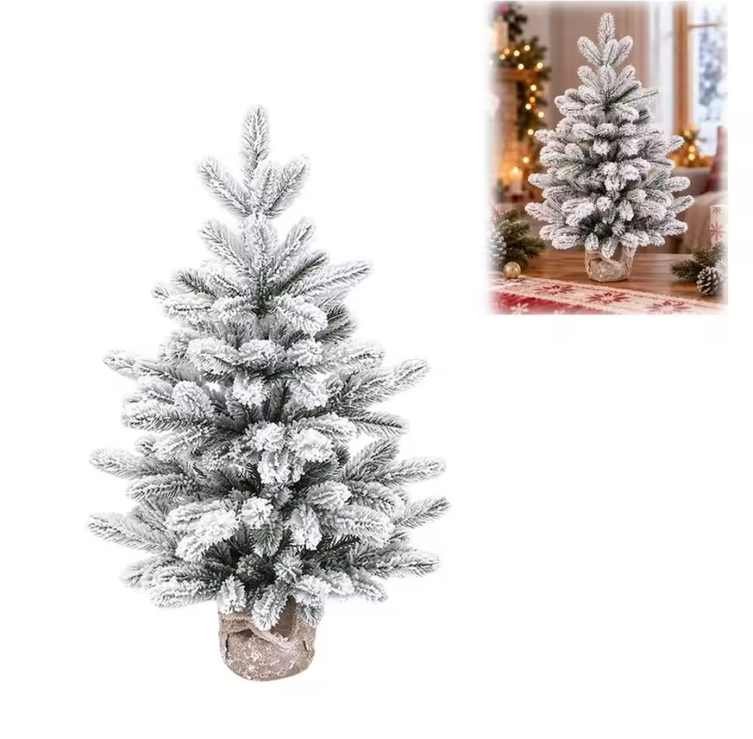 60cm Decorated Snow Dusted Mini Table Top Christmas Tree