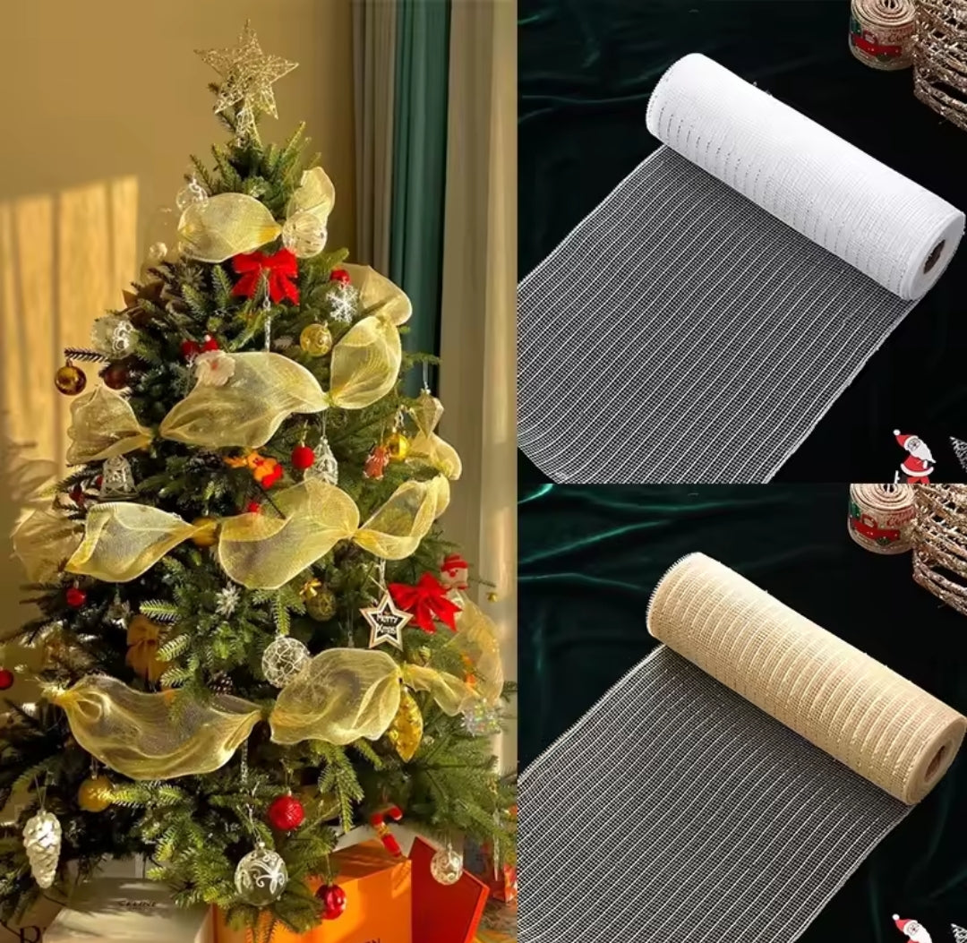 10 Metres Christmas Tree  Mesh Ribbon Decorative Ribbon